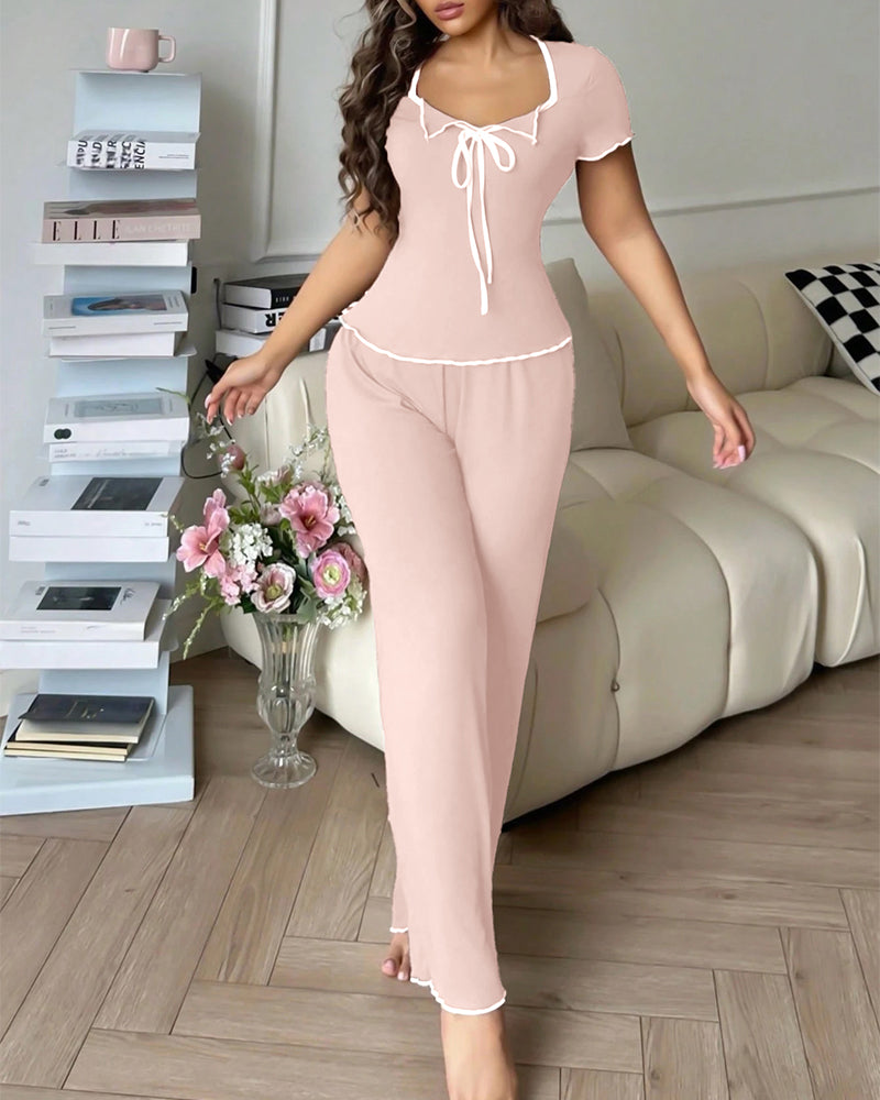 Curvvvy® DreamWear – CloudSoft Short-Sleeve & Long Pants Pajama Set (3 Colors) curvvvy