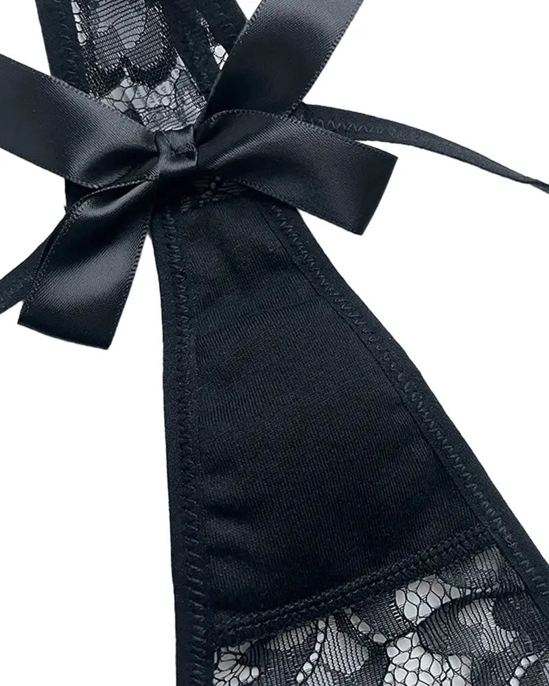 Curvvvy® BlossomLace – Eyelash Lace Strappy Floral Bow Thong curvvvy