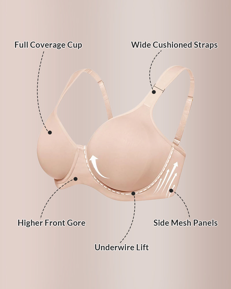 Curvvvy® Soft Plus Size Full Coverage Unlined Minimizer Bra