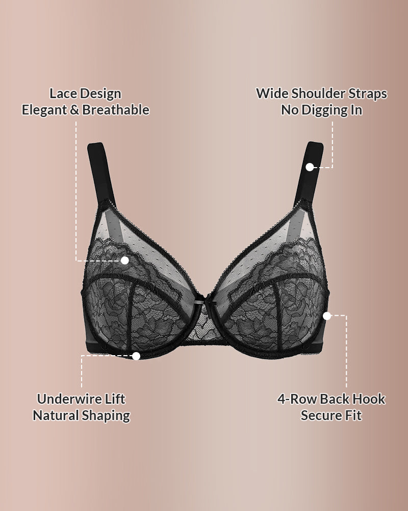 Curvvvy® Floral Lace Underwire Bra curvvvy
