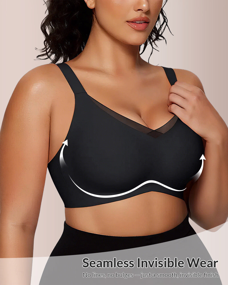 Curvvvy® V-Neck Mesh Crossover Bra curvvvy