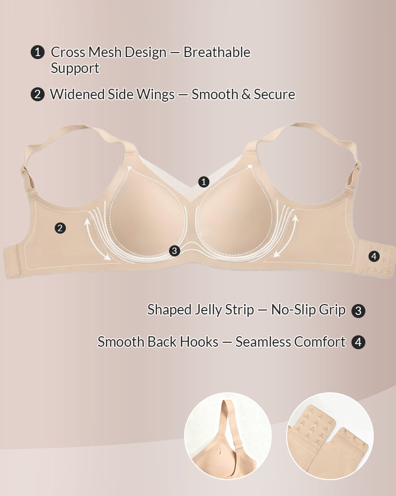 Curvvvy® V-Neck Mesh Crossover Bra curvvvy