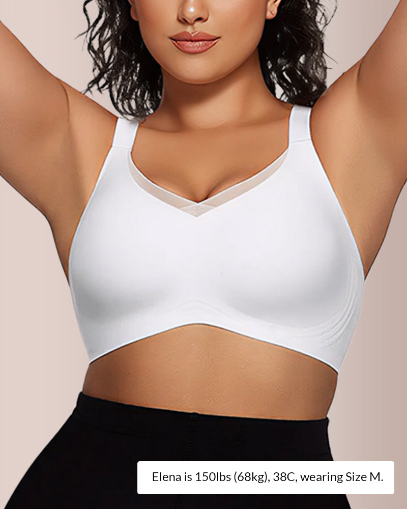 Curvvvy® V-Neck Mesh Crossover Bra curvvvy