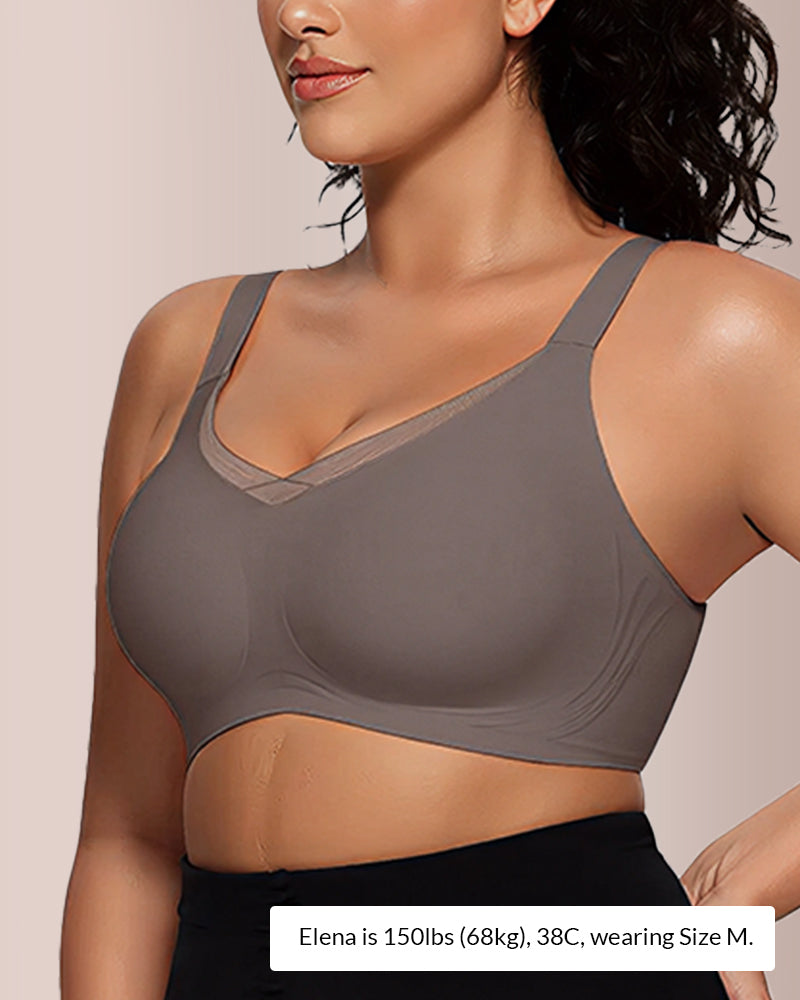Curvvvy® V-Neck Mesh Crossover Bra curvvvy