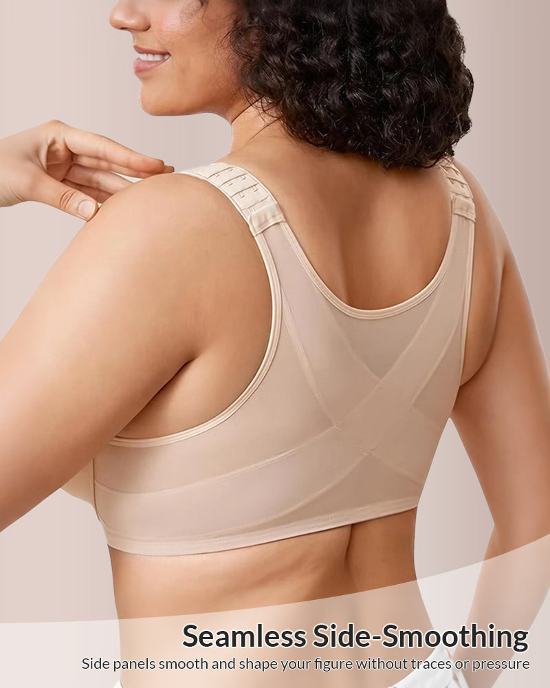 Curvvvy® Front Closure Underwire Back Support Bra curvvvy