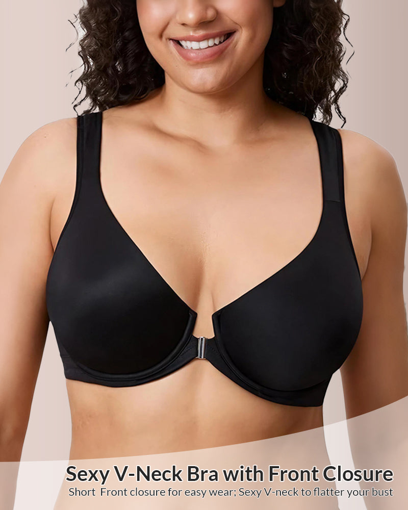 Curvvvy® Front Closure Underwire Back Support Bra curvvvy