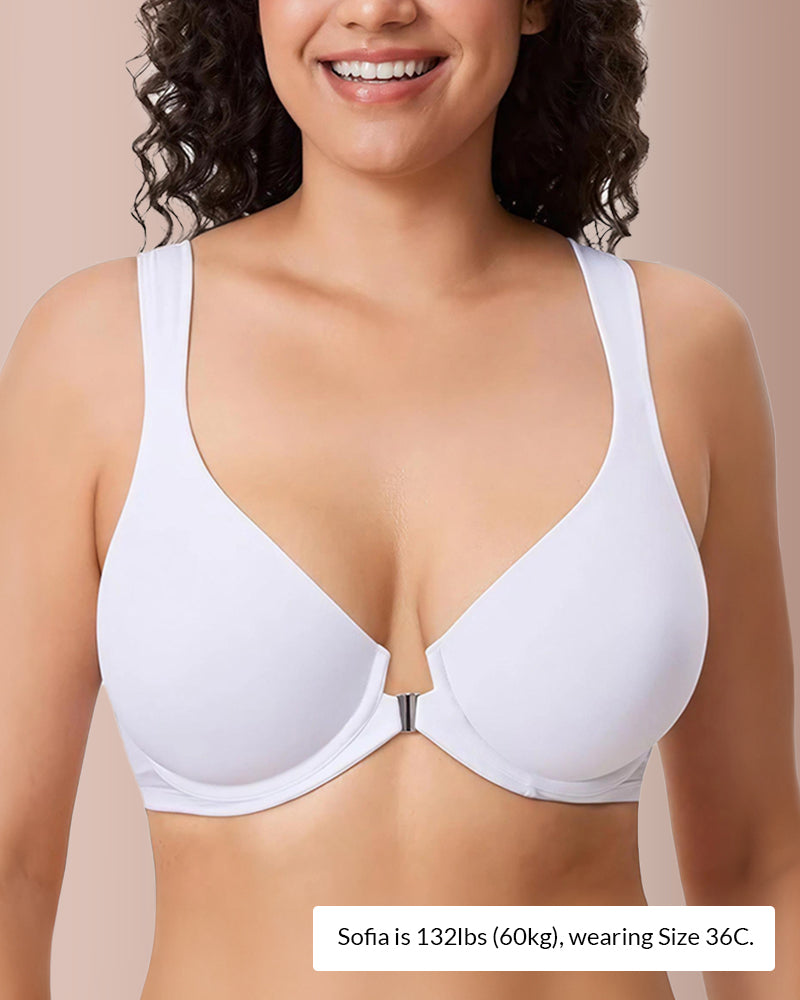 Curvvvy® Front Closure Underwire Back Support Bra curvvvy