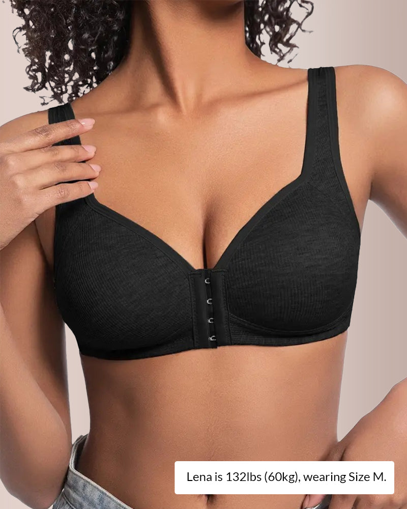 Curvvvy® Easy-On Front Closure Wireless Support Bra