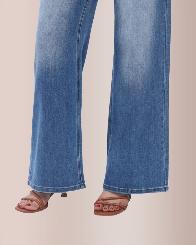 Curvvvy® Wide Leg High-waisted Stretchy Jeans Curvvvy-US