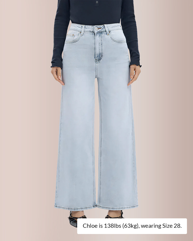 Curvvvy® Wide Leg High-waisted Stretchy Jeans Curvvvy-US