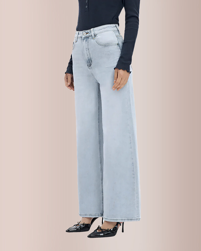 Curvvvy® Wide Leg High-waisted Stretchy Jeans Curvvvy-US