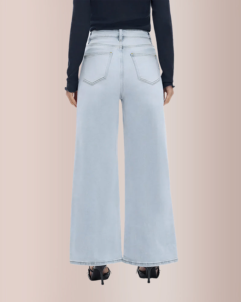 Curvvvy® Wide Leg High-waisted Stretchy Jeans Curvvvy-US