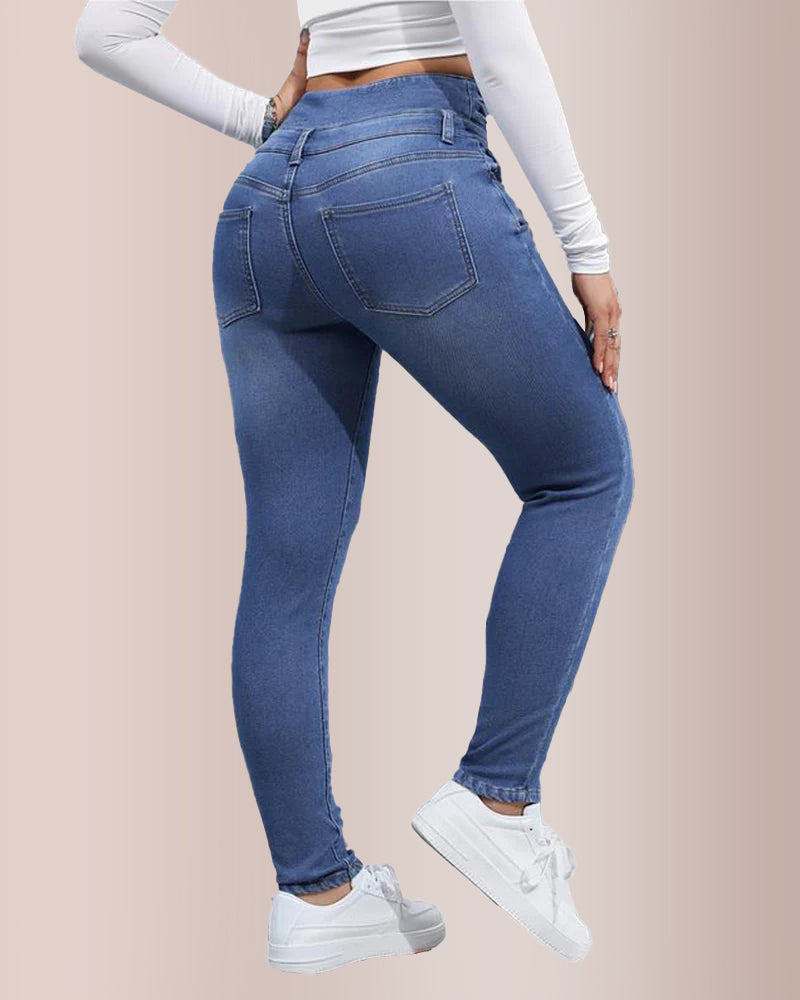 Curvvvy® High Waist Fleece-Lined Denim Jeans Curvvvy-US
