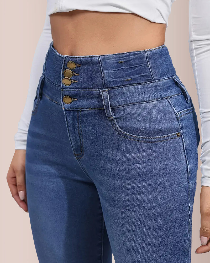Curvvvy® High Waist Fleece-Lined Denim Jeans Curvvvy-US