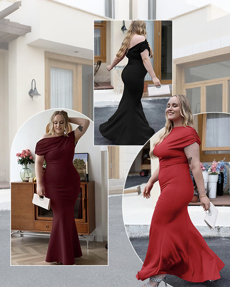 Sleeveless Off Shoulder Bodycon Long Dress Curvvvy-US