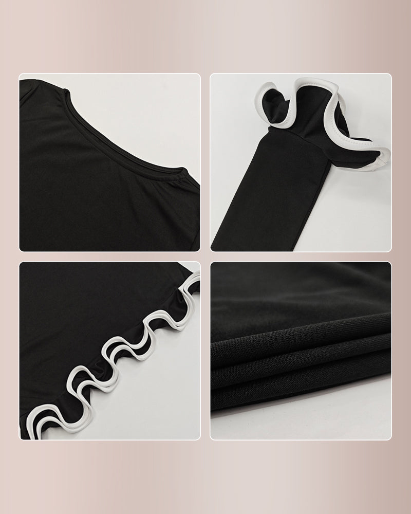 Curvvvy® Women’s Colorblock Wave Hem Knit Dress