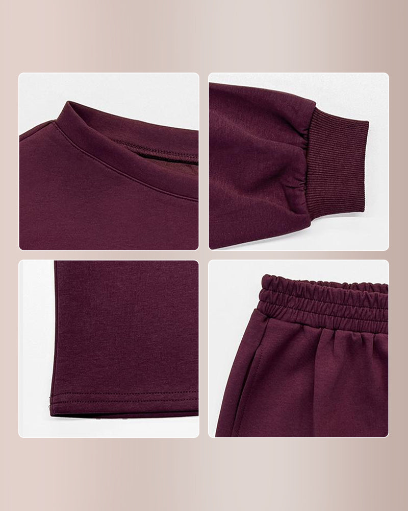 Curvvvy® Women’s Sloping Shoulder Top & Wide-Leg Co-ord Set