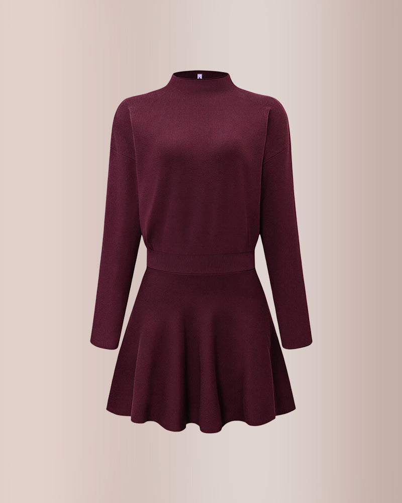 Curvvvy® Women's Casual Mock Neck Sweater Dress