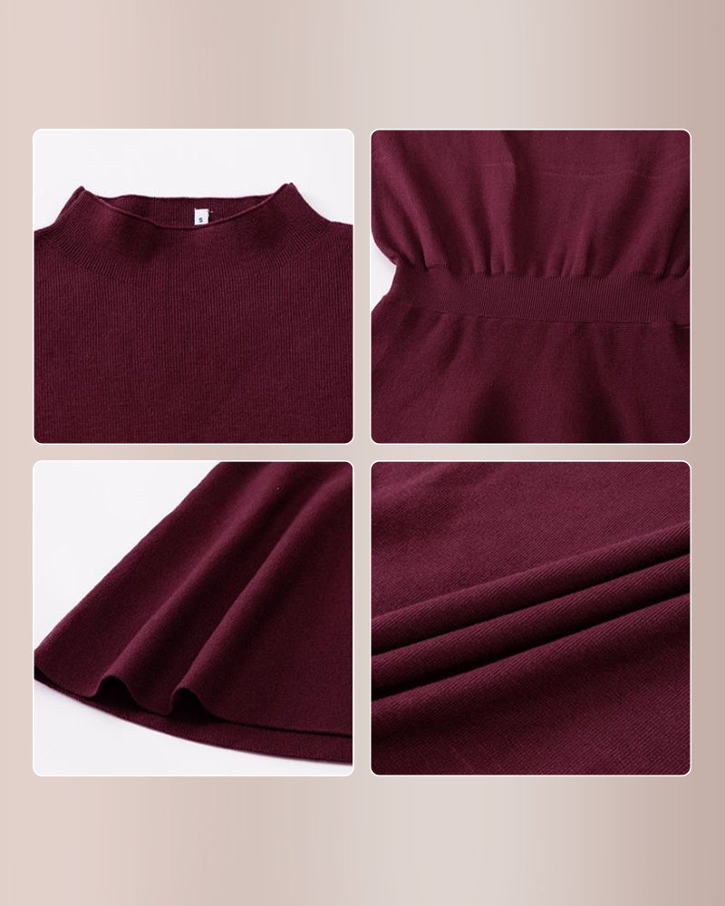 Curvvvy® Women's Casual Mock Neck Sweater Dress