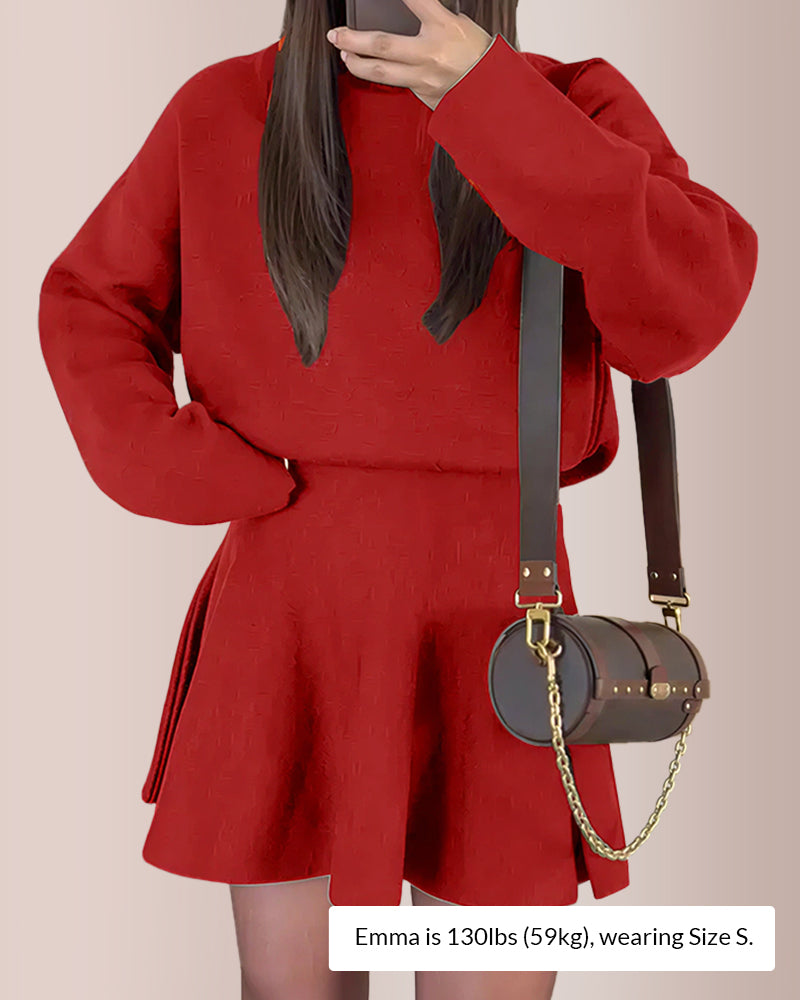 Curvvvy® Women's Casual Mock Neck Sweater Dress