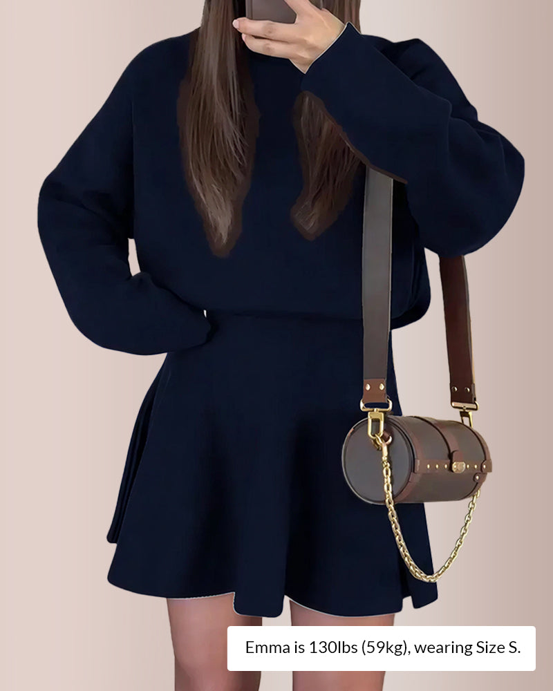 Curvvvy® Women's Casual Mock Neck Sweater Dress