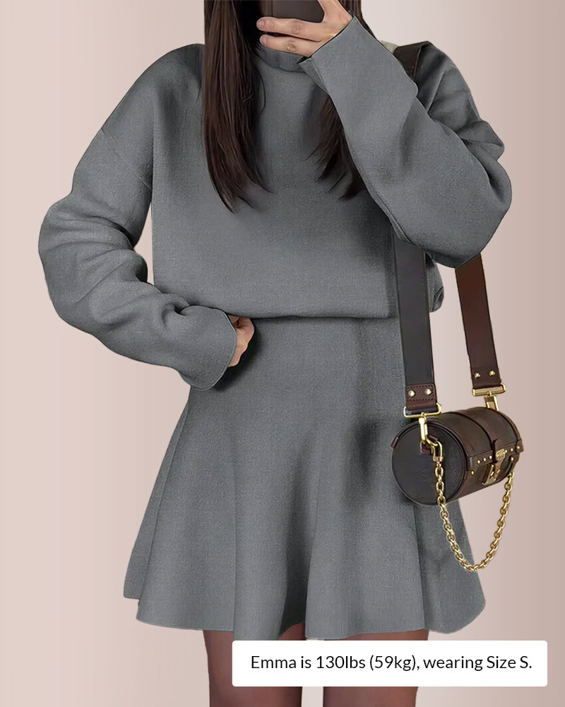 Curvvvy® Women's Casual Mock Neck Sweater Dress