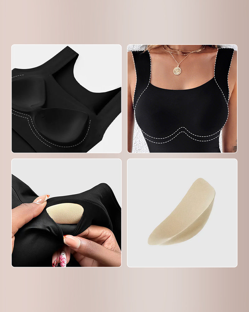 Curvvvy® Women’s U-Neck Shapewear Tank with Built-In Bra