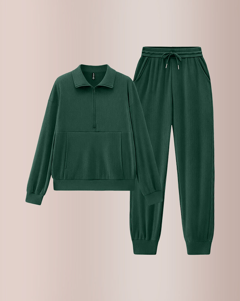 Curvvvy® Women’s Half-Zip Sweatshirt & Jogger Set