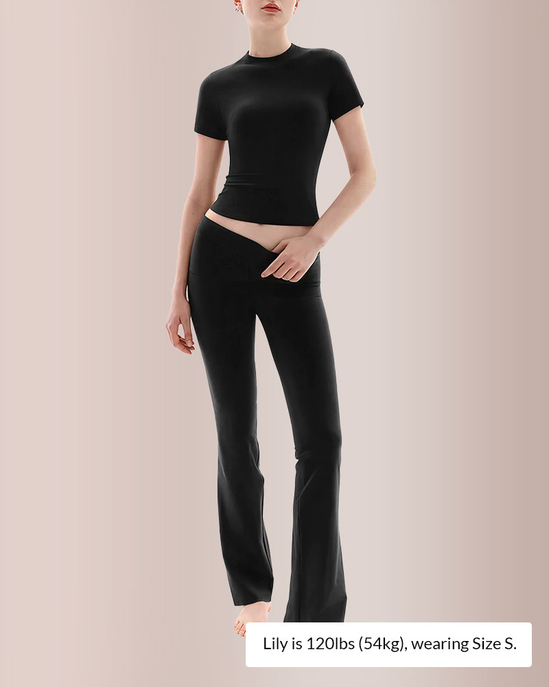 Curvvvy® Women’s Short Sleeve Top & Flare Pant Set