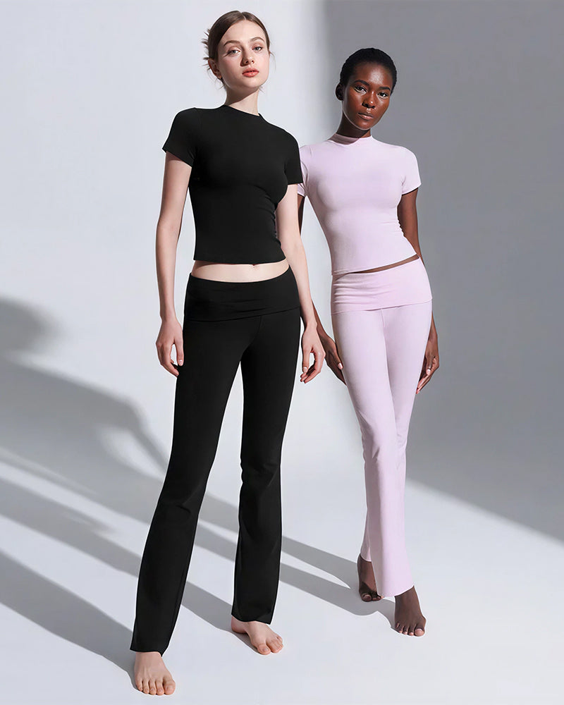 Curvvvy® Women’s Short Sleeve Top & Flare Pant Set