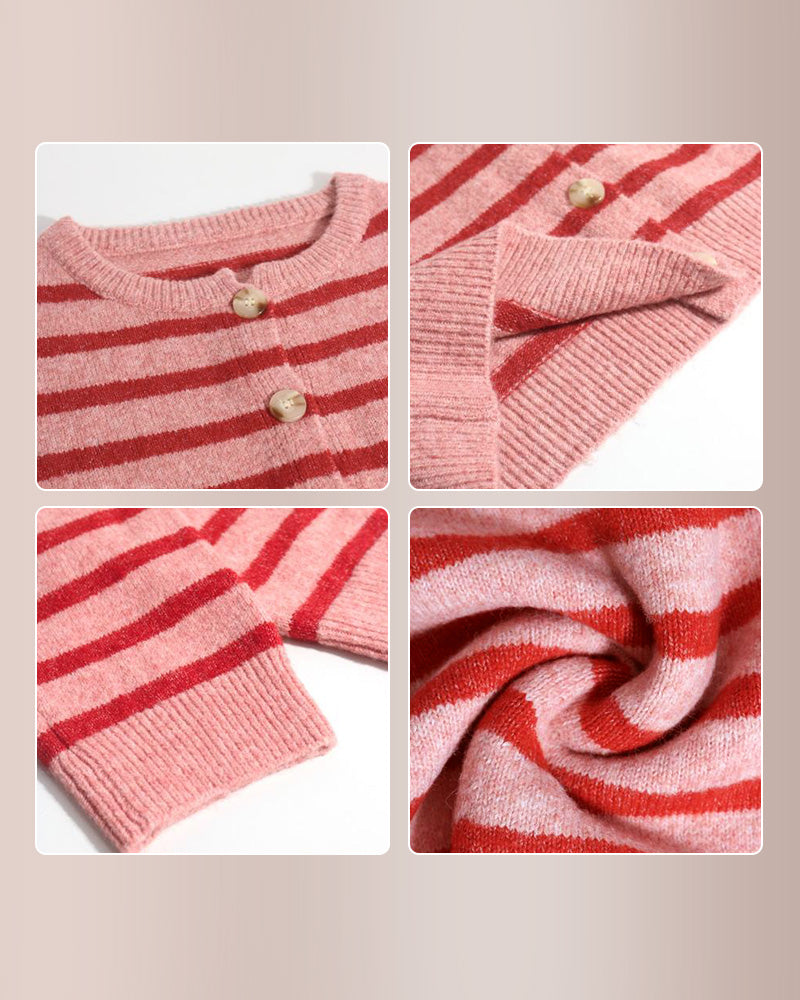 Curvvvy® Vintage Striped Knit Cardigan