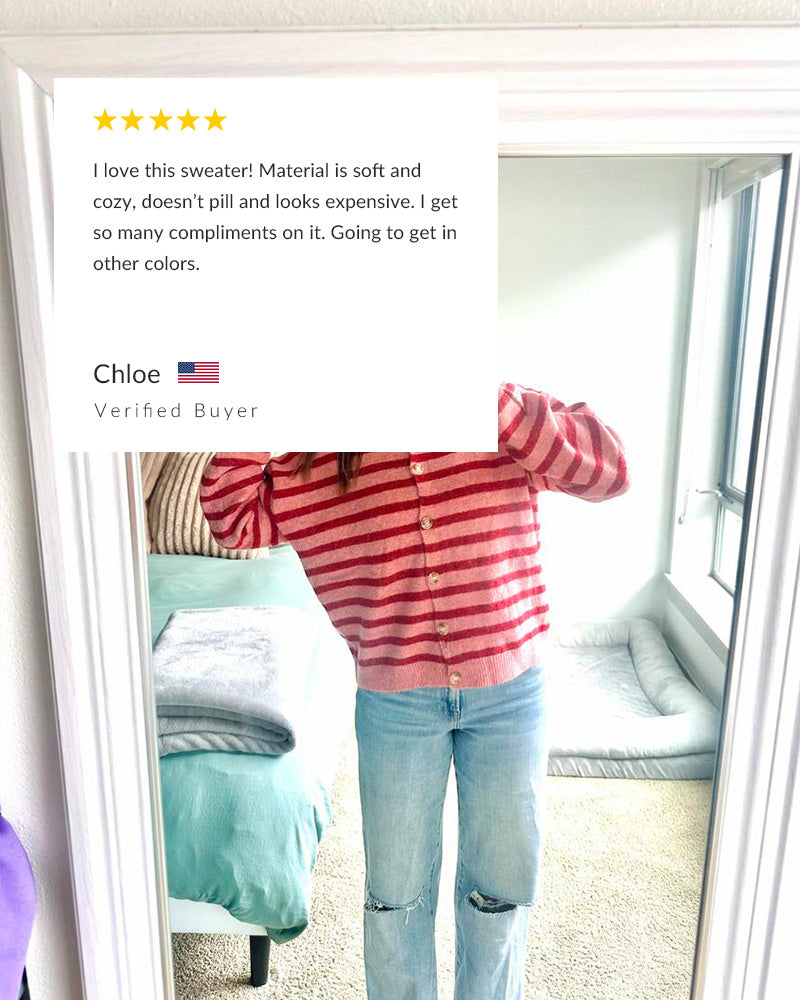 Curvvvy® Vintage Striped Knit Cardigan