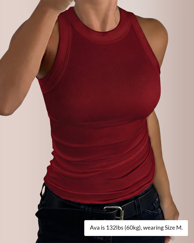 Curvvvy® Revival Ribbed Knit Essential Tank