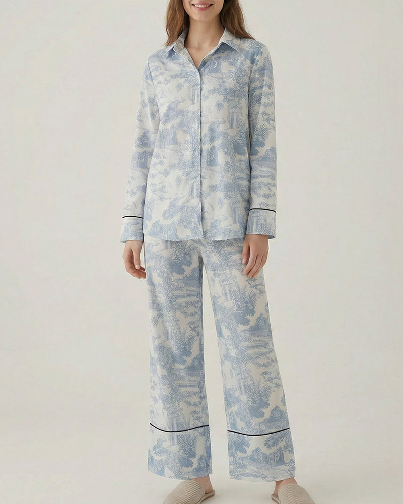 Curvvvy® Artistic Graffiti Oversized Shirt & Wide-Leg Pant Set