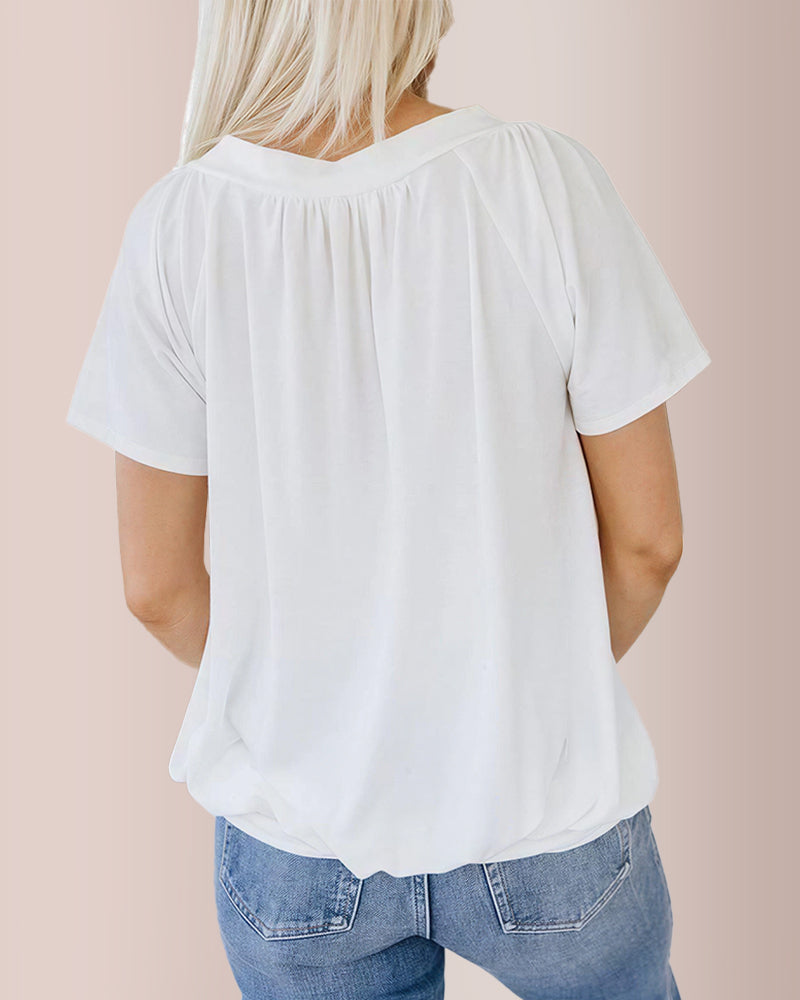 Curvvvy® Women’s V-Neck Shirred Summer Top