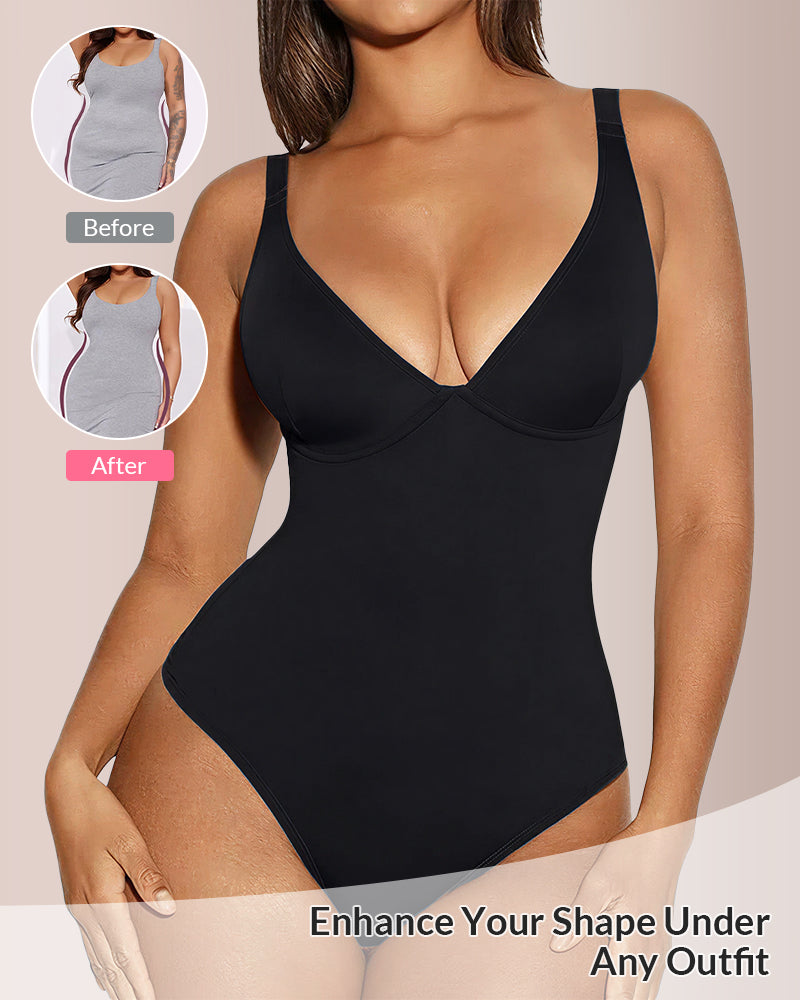 Curvvvy® CurveFlex - V Neck Bodysuit Tummy Control Shapewear Curvvvy-US