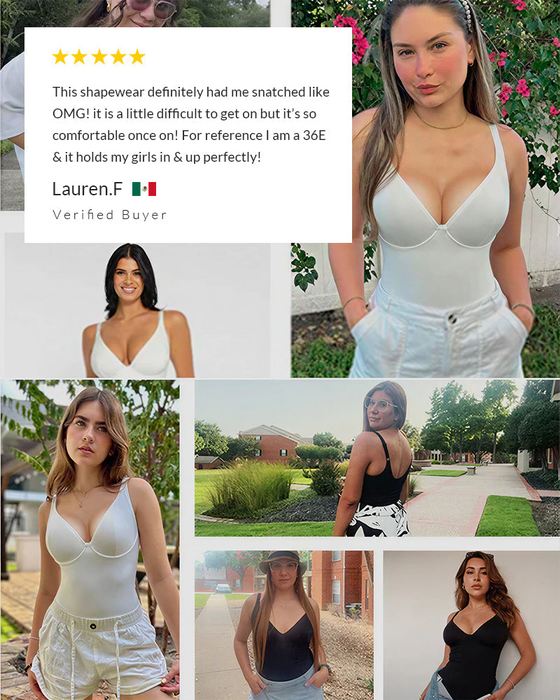 Curvvvy® CurveFlex - V Neck Bodysuit Tummy Control Shapewear Curvvvy-US