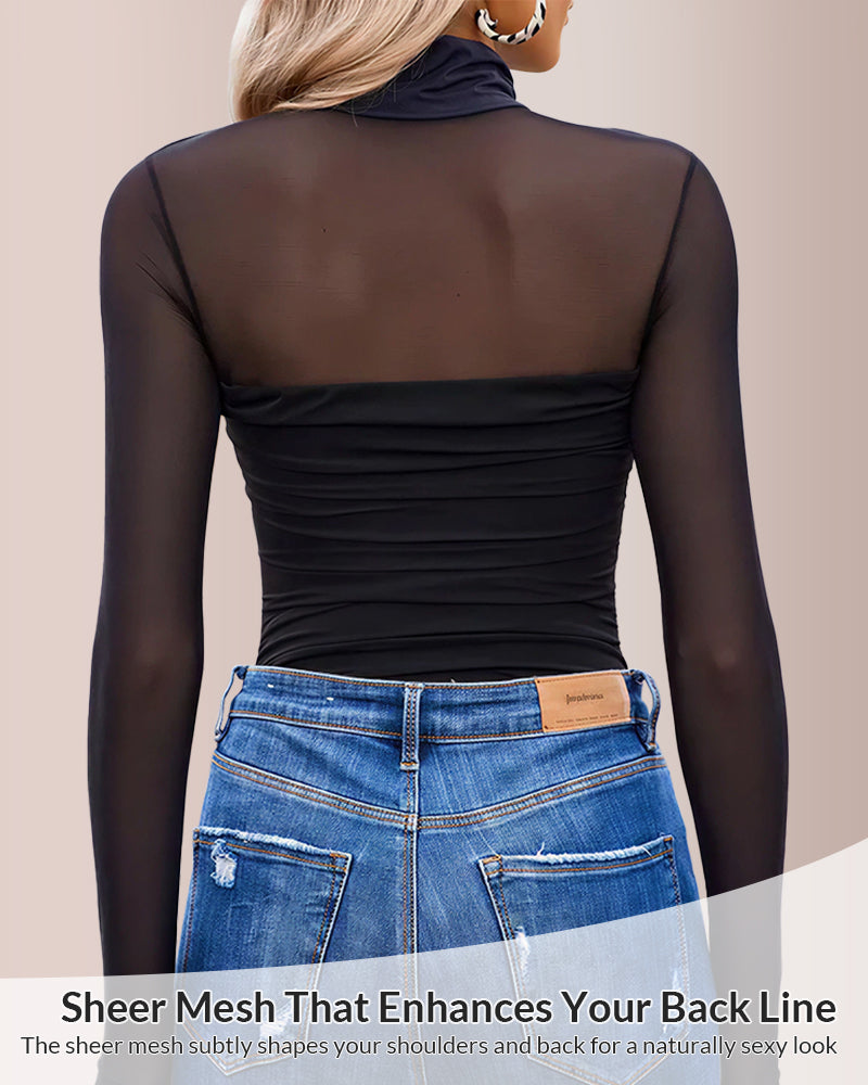 Curvvvy® CurveFlex - Turtle Neck Long Sleeve Shapewear Bodysuit Curvvvy-US