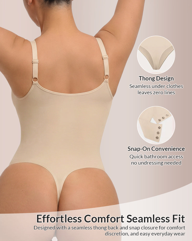 Curvvvy® Seamless Heart-Neck Thong Bodysuit