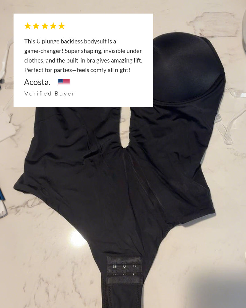 Curvvvy® U-Plunge Backless Shapewear Bodysuit