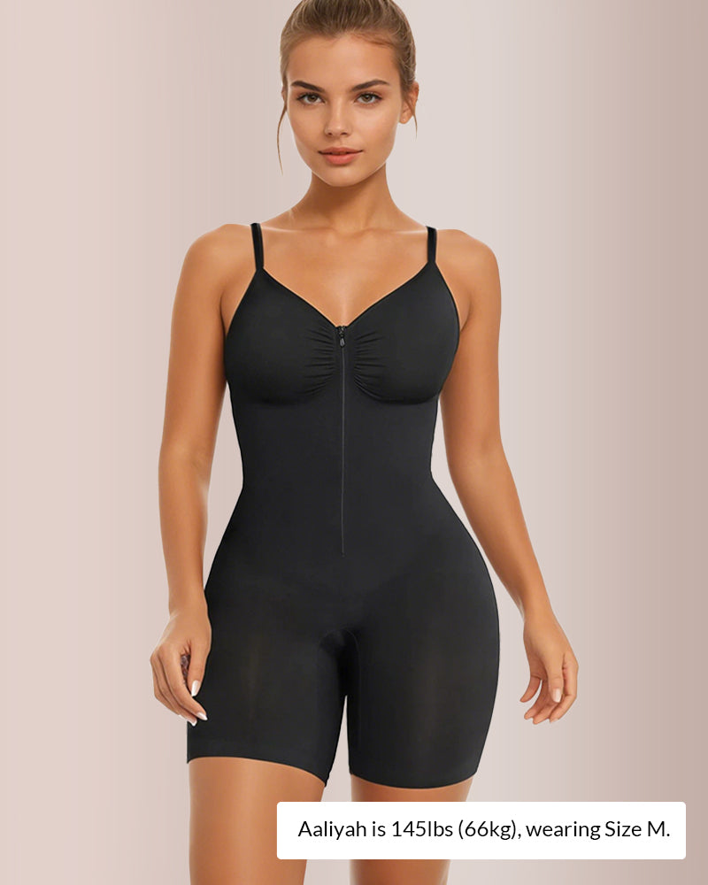 Curvvvy® Zip-Up Tummy Control Shapewear Bodysuit