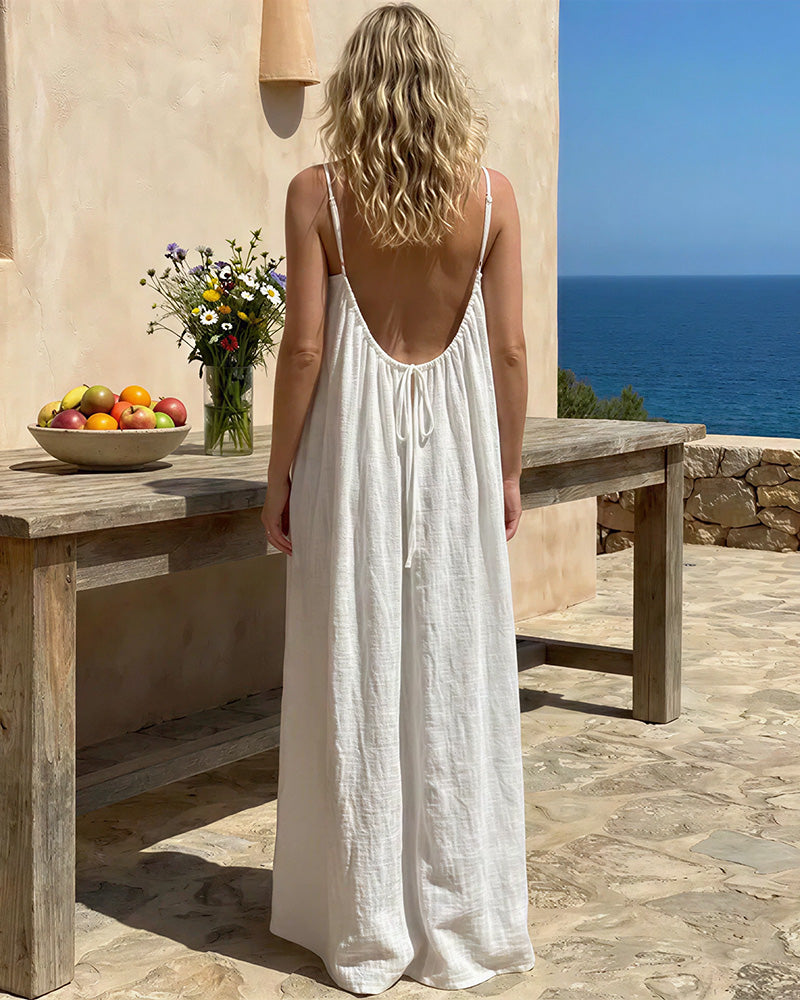 Curvvvy® CozyWear – Solid Color Backless Cami Dress