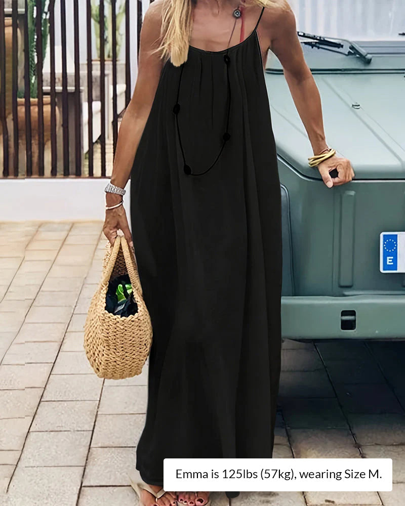 Curvvvy® CozyWear – Solid Color Backless Cami Dress curvvvy