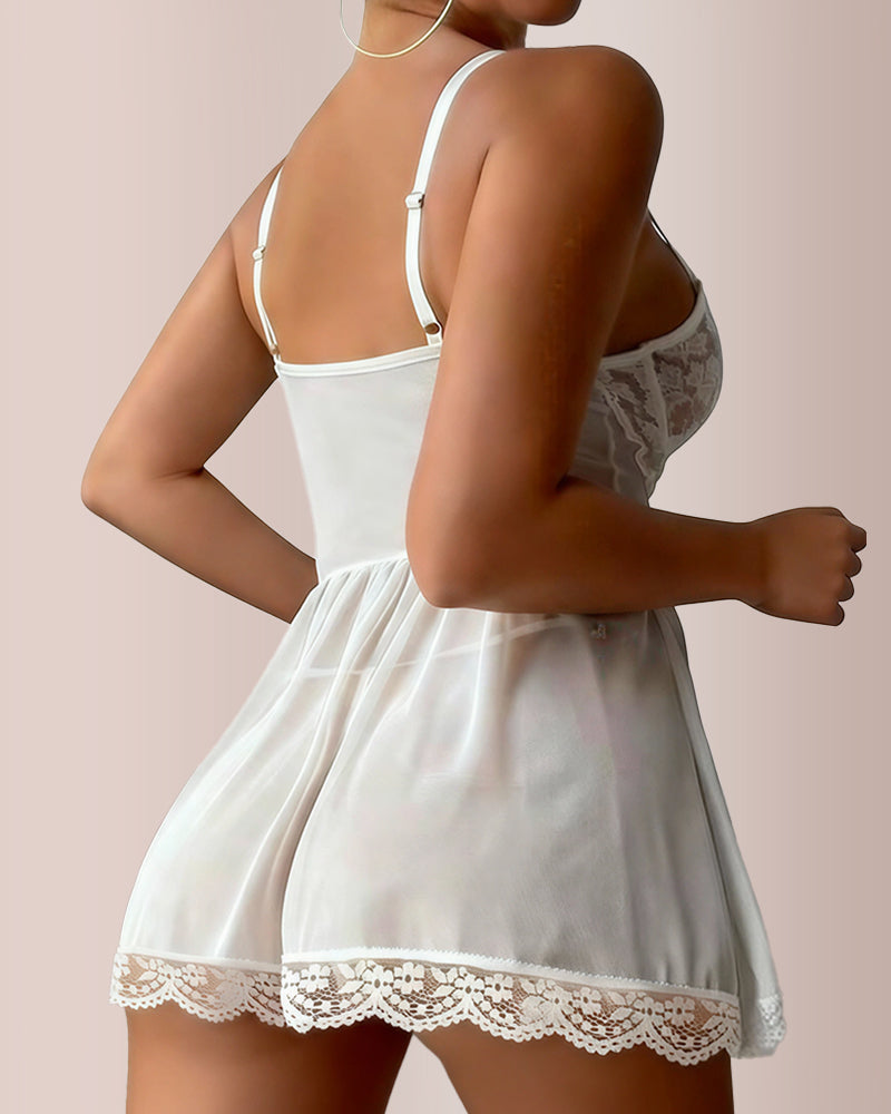 Lace Underwire Suspender Sheer Dresses Curvvvy-US