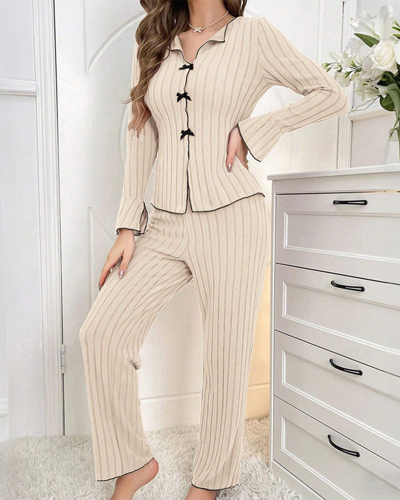 Curvvvy® Homewear set with a lapel bow tie