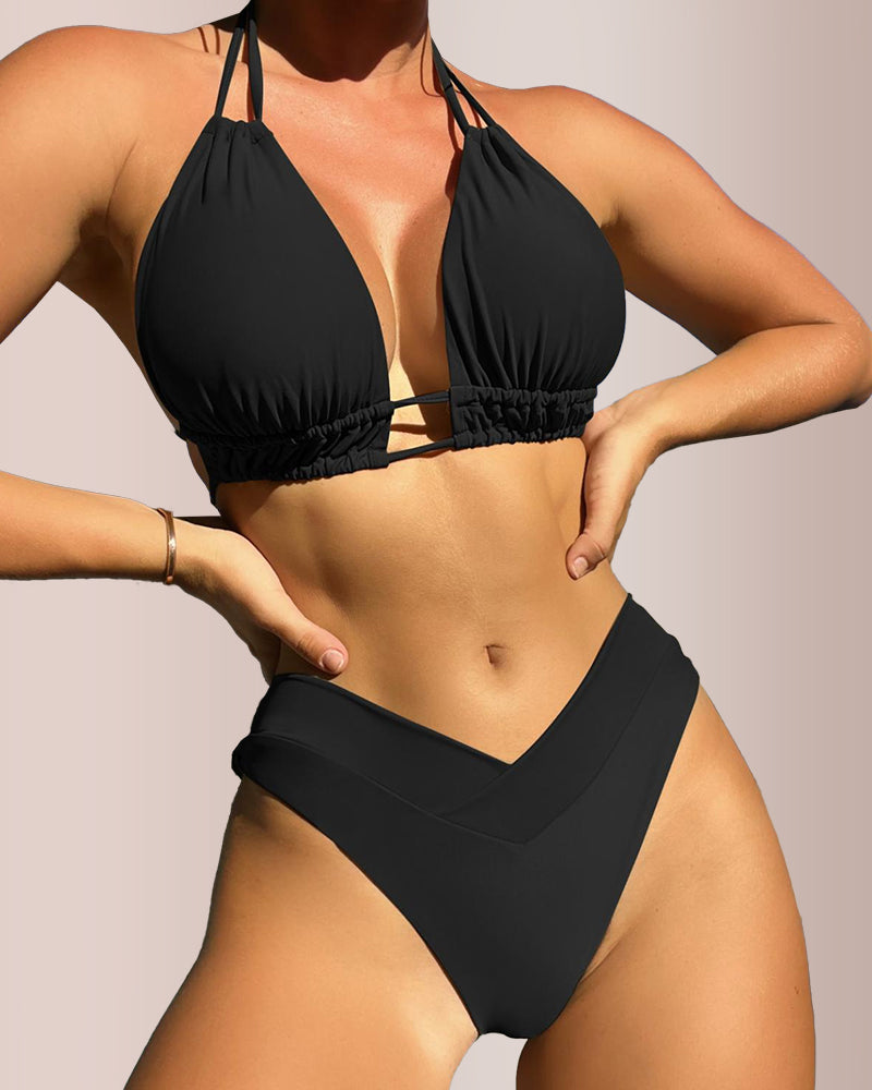 Curvvvy® The Vaca Mode Tie-Back Triangle Swimwear