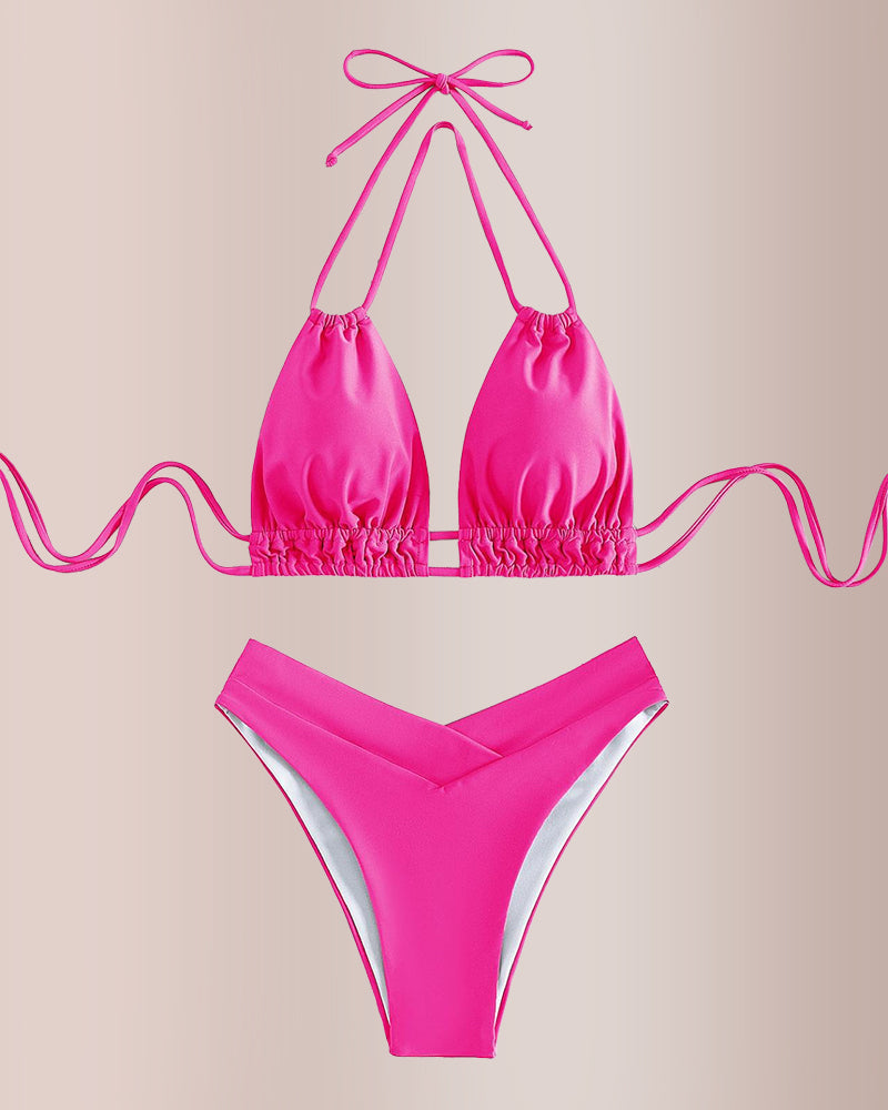 Curvvvy® The Vaca Mode Tie-Back Triangle Swimwear