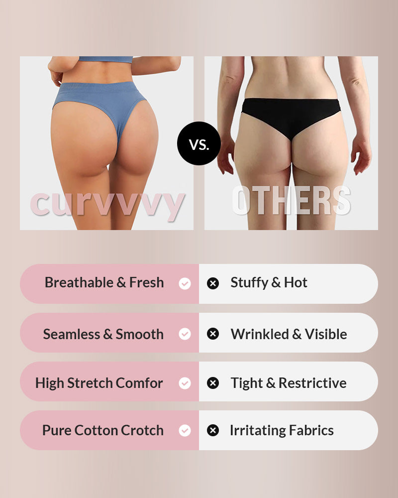 Curvvvy® Comfort Seamless Sport Thong Panties