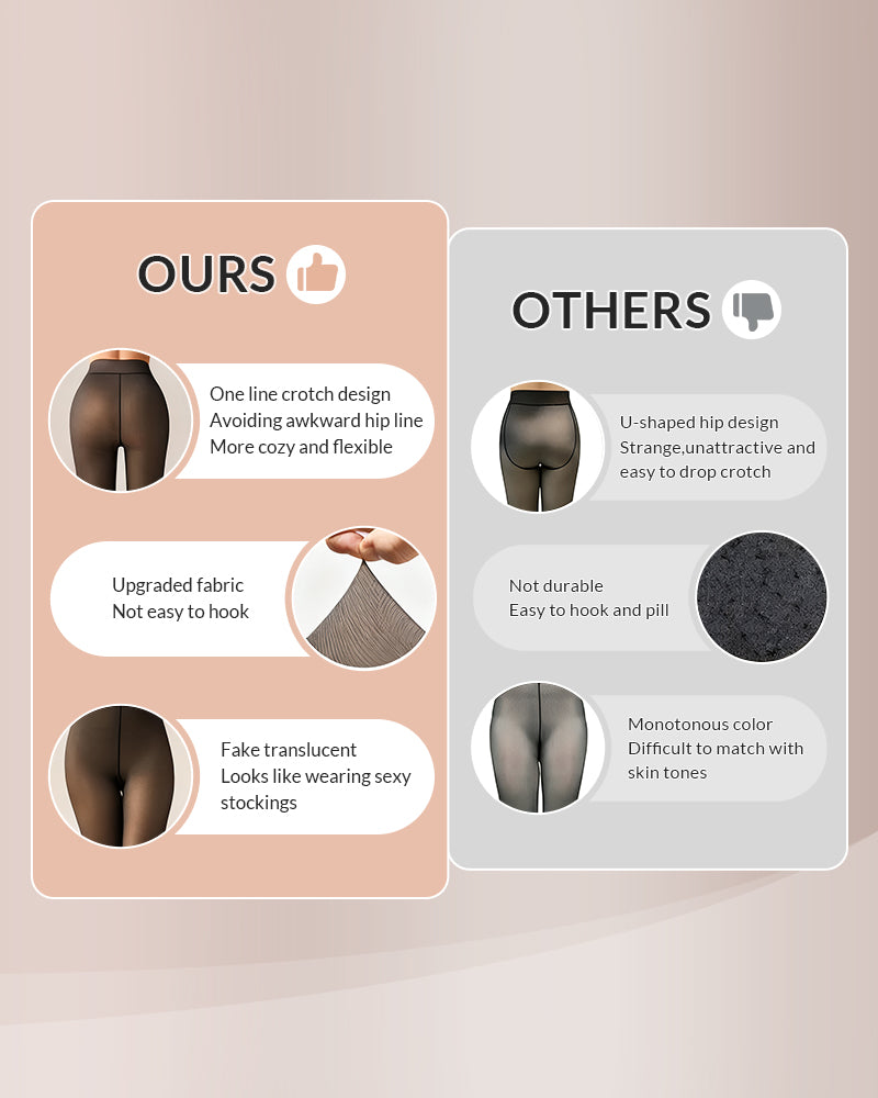 Curvvvy® Translucent Fleece-Lined Tights curvvvy