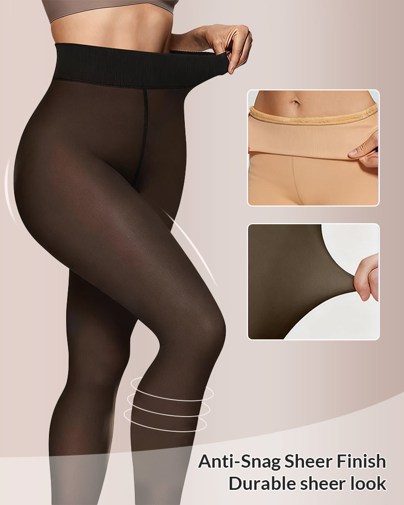 Curvvvy® Translucent Fleece-Lined Tights curvvvy